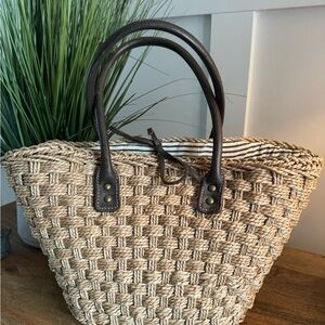 J Crew rare straw basket handbag